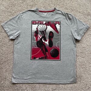 AND1 Men's Vintage Basketball Baller Graphic T-Shirt Size XL Gray